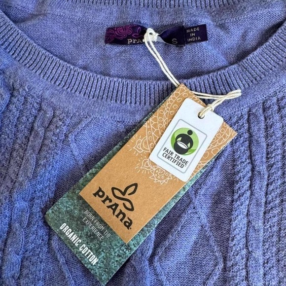 NEW Prana Knit Sweater Short Sleeve Lavender Purple Sz S - Picture 6 of 9